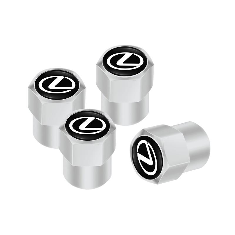 4Pcs Car Styling Metal Wheel Tire Valve Caps Dust Accessories For Lexus F SPORT Plug-in Hybrid ES UX 300e GX LBX NX RX 350h 450h