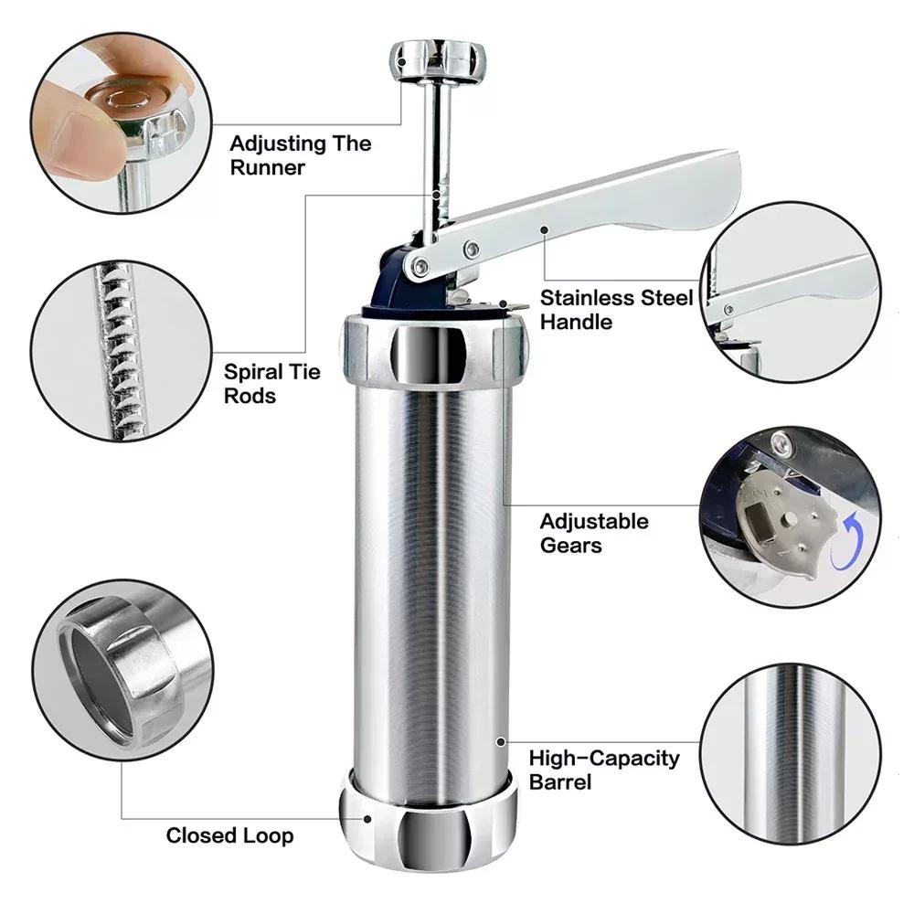10/20pcs Cookie Press Machine Stainless Steel Biscuit Extruder Press Cookie Gun Kit Set DIY Biscuit Maker Baking Supplies