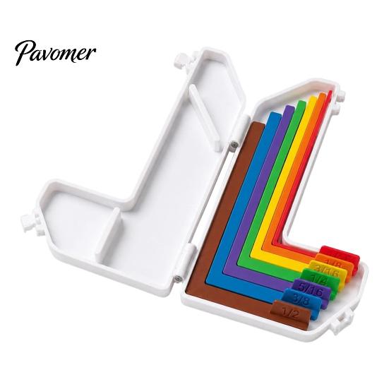 DIY Craft Ruler 1 Set Alignment Guide Tool, 7 Spacers 1/16 1/2 Inch for Precise Spacing Paper Crafting, Card Making Scrapbooking Kit with Storage Box