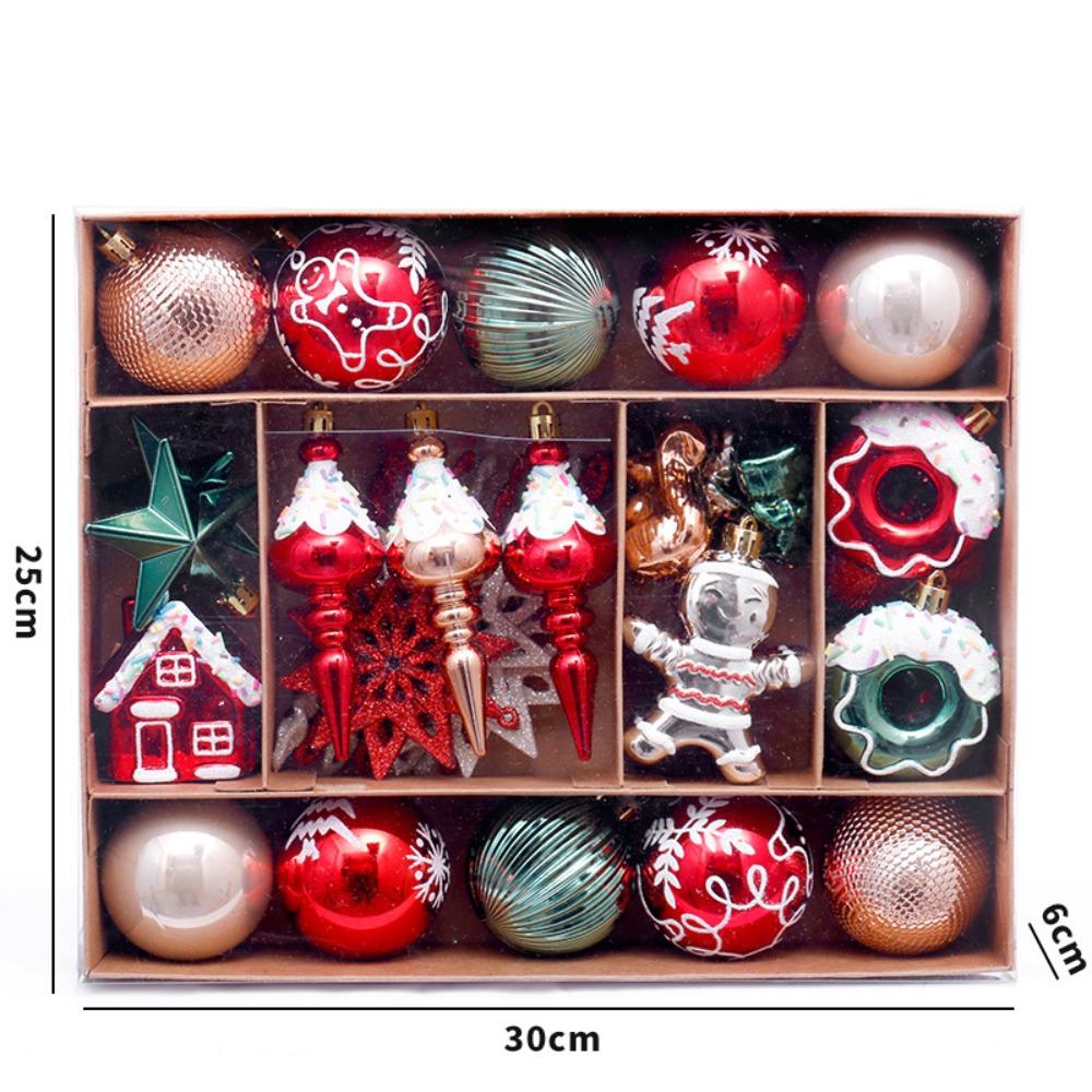 

45PCS Gingerbread People Christmas Gingerbread Man European Style Plastics Christmas Tree Ornament DIY Painted Ball Multicolor 1.5cm