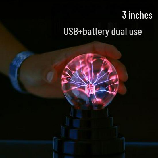 Creative USB 3-inch Electrostatic Ion Lightning Ball Night Lamp Atmosphere Light