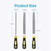 A96I-For Metal File,Includes Flat, 3Pcs 8-In High Carbon Steel Tool For Metal Wood Smoothing Shaping Deburring