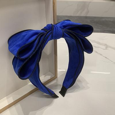 Royal Blue Bow Hairbands Hair Accessories Layers Bow Knotted Headbands for Women Retro Hair Ornament Hair Hoop
