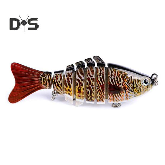 

10 см/15,5 г многосоставная рыболовная приманка с крючками, реалистичная 7-секционная пластиковая искусственная приманка для пресноводной и соленой рыбалки Q