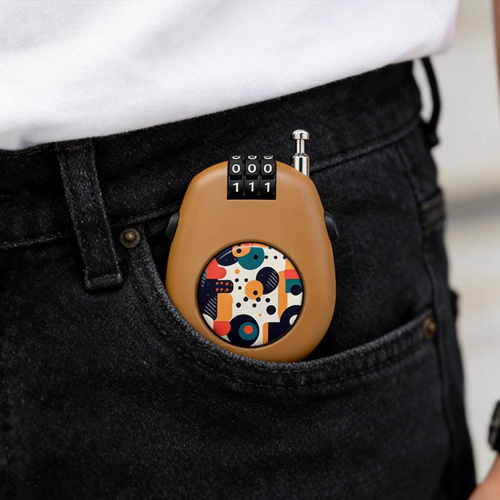 Motorcycle Helmet Combination Lock Portable Durable Retractable Steel Wire Anti-Theft Security Lock for Luggage Bicycle Wallet