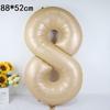 40-Inch American Caramel Cream Number Balloons - Birthday Party Decoration Slim Aluminum Foil Balloons