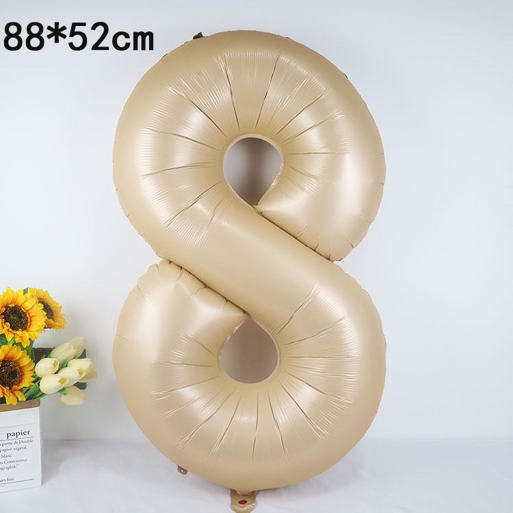 40-Inch American Caramel Cream Number Balloons - Birthday Party Decoration Slim Aluminum Foil Balloons