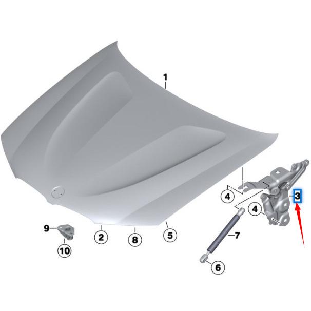 BMW X3 F25 Hood Hinge Replacement (Part Numbers: 41617262875, 41617262876)