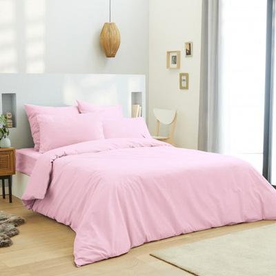 Plain Pink Duvet Cover 260 X 240 Cm / 100% Cotton / 57 Threads/cm² for King Size Double Bed
