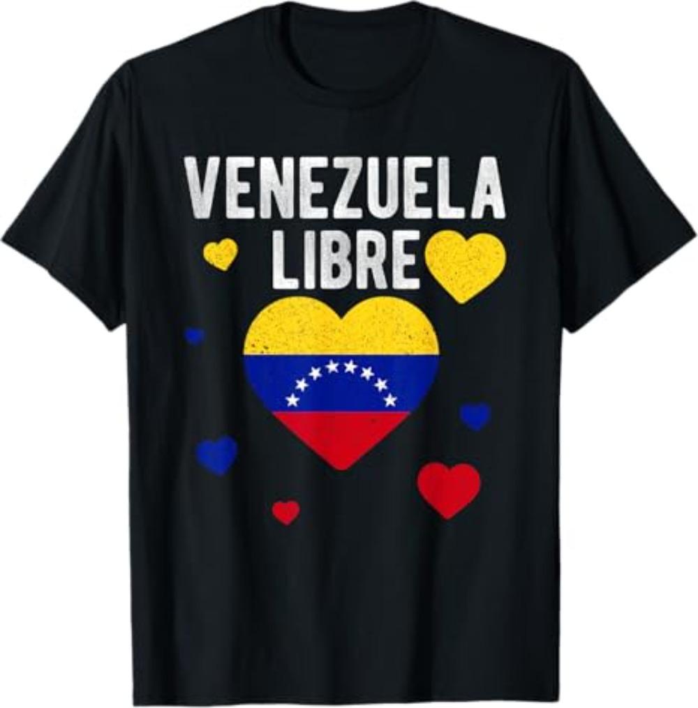 

Venezuela Map 7 Stars Flag TShirt Woman Man Vintage Fashion Casual High Quality Cotton Printed Tshirt Outdoors Simple Style 4XL