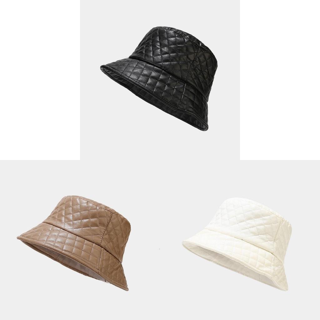 Minimalistische Leder-Fischerkappe mit kurzem Schirm zum Sonnenschutz und für Freizeitkleidung