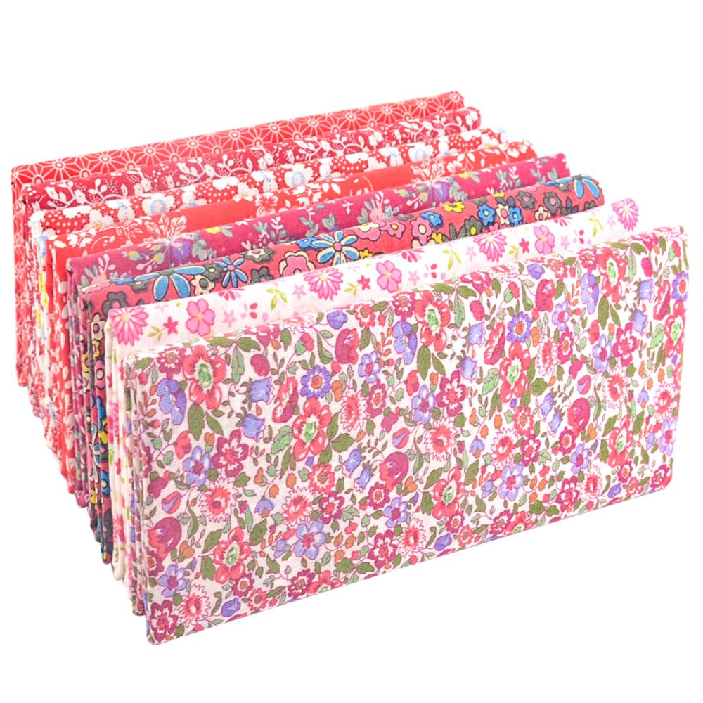 Teramila 8PCS Pack Square Multicolor Printed Cotton Fabric For Sewing Quilt Cloth Needlework Plaid Handicraft Material Patchwork