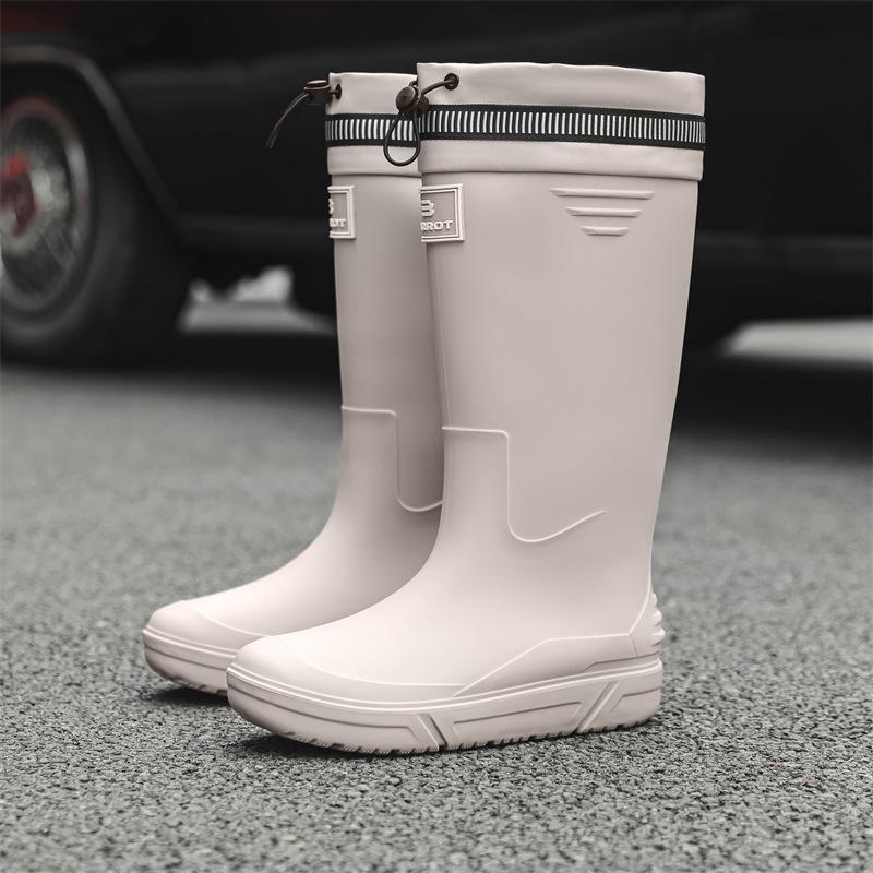 Tall men's rain shoes Medium tube rain boots Soft sole non-slip waterproof boots Rain shoes Outdoor thick-soled casual men's waterproof shoes