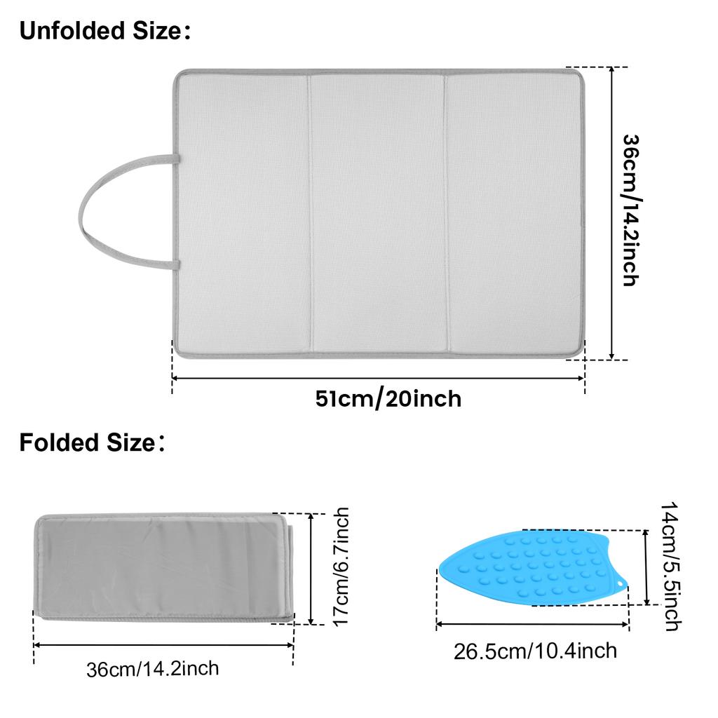 Faltbare Bügelmatte Tragbare Reise-Dampfbügelunterlage mit Zubehör Verdickte Hitzebeständige Hängende Über-der-Tür-Bügeldecke