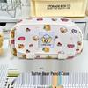 Capybara Cartoon Pencil Case for Students: Flip-Top, Multi-Layer, Large Capacity Stationery Organizer.