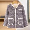 Women's Winter Short Retro Warm Jacket Lined with Padded and Thickened Warm Jacket Long-sleeved Cardigan