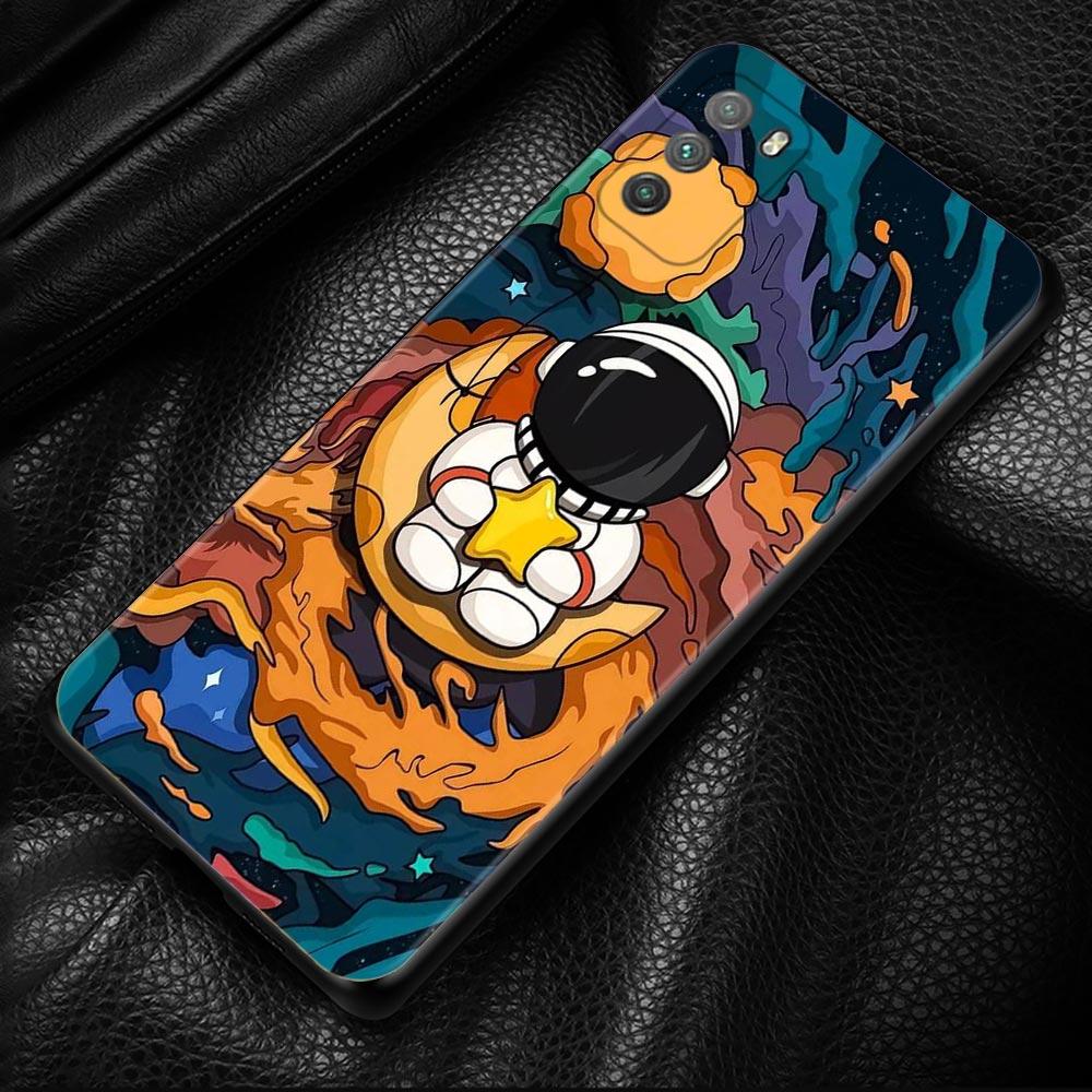 Cute Star Planet Astronaut Case For Xiaomi POCO X3 M3 Pro X3 NFC X3 F3 GT F1 Cover for Mi Civi 11T 10T Pro 9T 11 Note 10 Lite