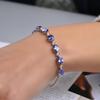 Blue Tanzanite Stud Earrings, Blue Crystal Necklace, Gemstone Bracelet, and Sapphire Ring Set