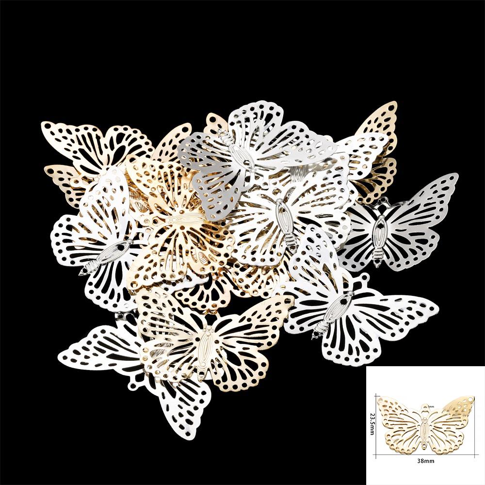 20/30Pcs Butterfly Filigree Wraps Metal Charm Pendant Connectors Crafts for DIY Jewelry Making Accessories Supplies
