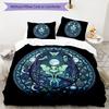 Moonlit Moth Fantasy Pattern Bedding,Quilt Set Quilt Cover Pillowcase Home Birthday Gift (1*duvet cover+2*pillowcase,without core)