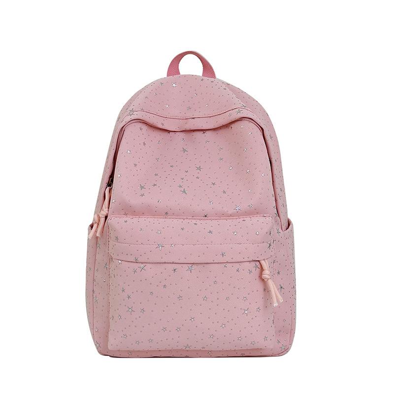 Schoolbag Backpack Korean Edition Star Fashion Versatile Japanese Backpack Lightweight Large Capacity Campus Class Student School Bag