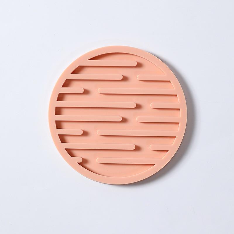 1PC Silicone Coaster Round Thickened 10CM Drain Mat Heat Insulation Mat Non-slip Teacup Water Universal Table Coaster 10X10cm