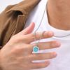 Round Pendant Necklace for Men Boys,Stainless Steel Tiger Eye Natural Stone Pendant Necklaces,Hip Hop Jewelry Gifts