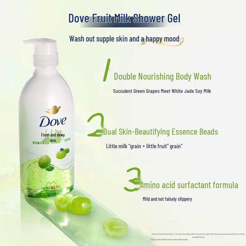 Dove Essence Body Wash, Succulent Grape & White Jade Soy Milk
