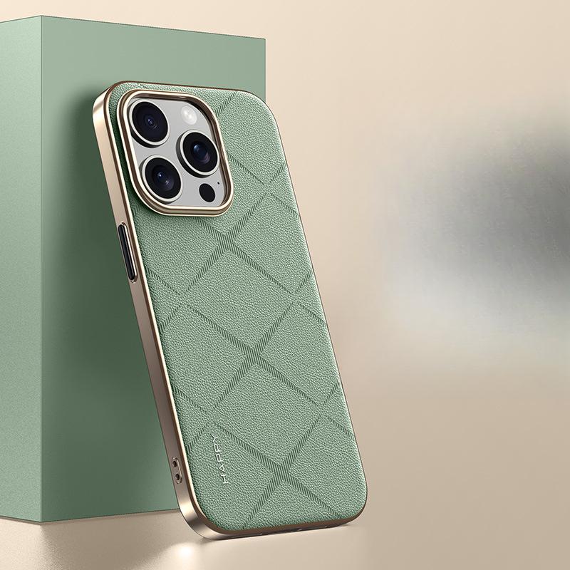 Suitable for Apple 16promax Phone Case, Business IPhone15 Full Cover 14 Shockproof 13 Luxurious Women's Leather Case