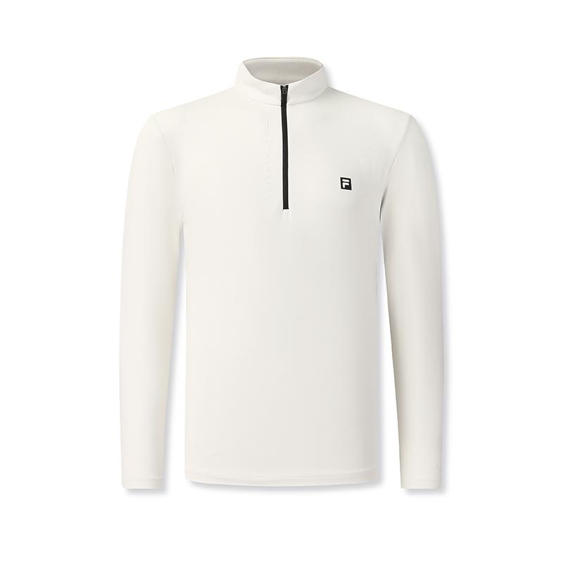 Fila Fitness Simple Casual Sports Training Comfortable Versatile Long Sleeve T-Shirt Men Tops Egrets-White A11M611205FWT