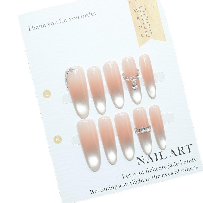 Silver Mirror Aurora Handmade Removable Nails – High-End Daily Wear Manicure