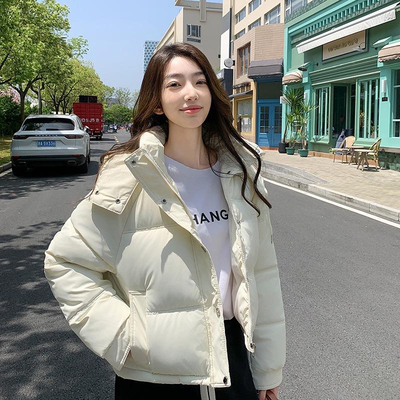 Padded-padded Women's New Short Winter Medium and Small Hooded Down Padded Jacket Anti-leather Thickened Padded Jacket