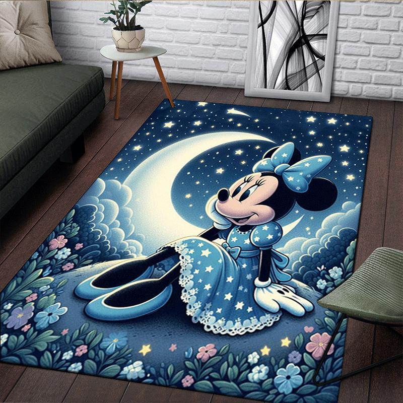 1pc Minnie Pattern Area Rug Soft Flannel Floor Mat for Living Room,Office,Bedroom and Carpet,Sofa Coffee Table Floor Mat