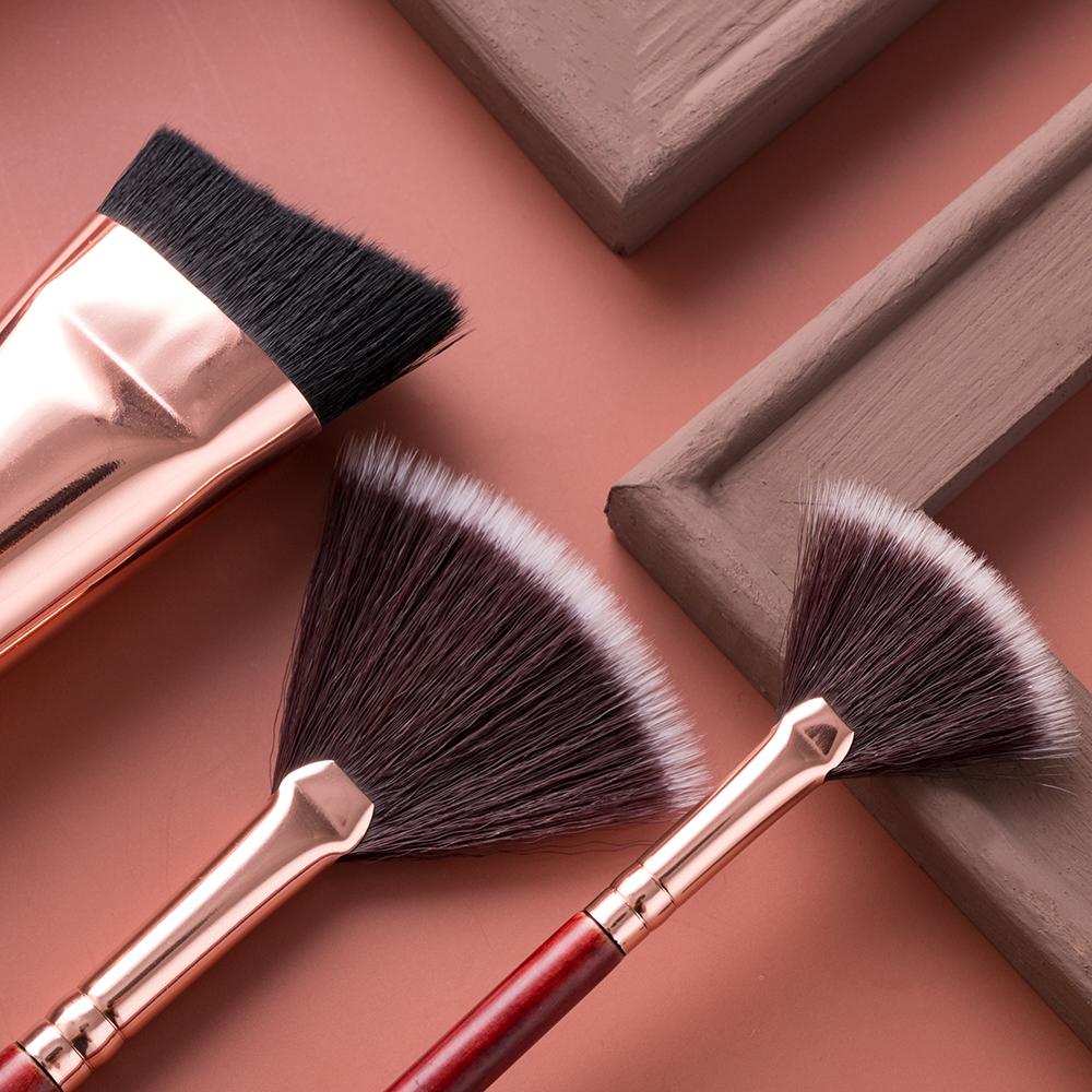 BEILI Professionelle Gesicht Make-Up Pinsel Rot Lidschatten Rouge Foundation Make-Up Pinsel Set Ziegenhaar Blending pedzle do makijazu