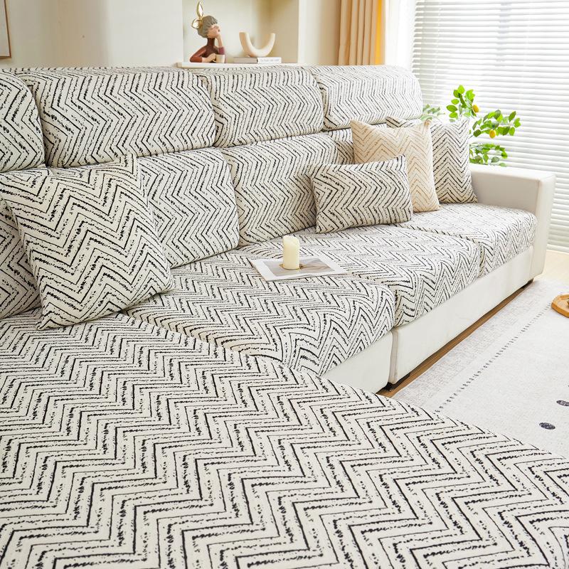 

2025 Universal Full Wrap Printed Fleece Sofa Slipcover: Anti-Cat Scratch, Four Seasons Cushion Cover Headrest S [W30-40*L60-80cm]