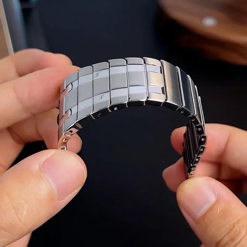 Magnetic Stainless Steel Band for Apple Watch 46mm 49mm 45mm 44mm Men Metal Link Bracelet for iWatch Series 10 9 8 7 6 5 Se Ultra 1 2