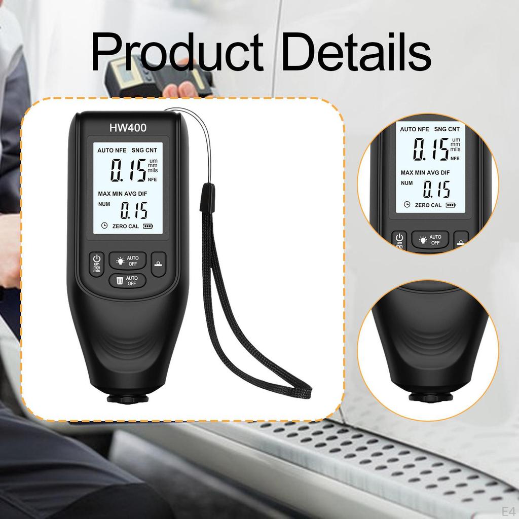 Car Coating Thickness Meter Measuring 0-2000um Paint Film Tester for Manufacturing Used
