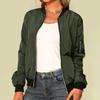Spring Autumn Women's Solid Color O-neck Zipper Women's Jackets Vintage Long Sleeve Cool Girl Jacket Daily Black Casual Ladies Clothing