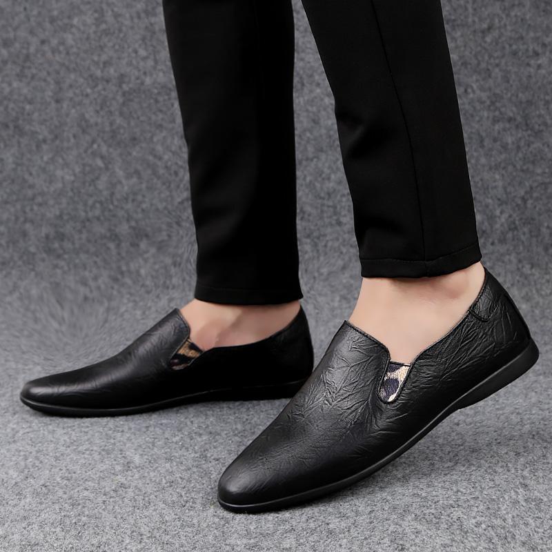 Male Genuine Leather Shoes Classic Men's Business Loafers Men Slip-On Casual Shoes Moccasin Comfortable Soft Sole Office Shoes