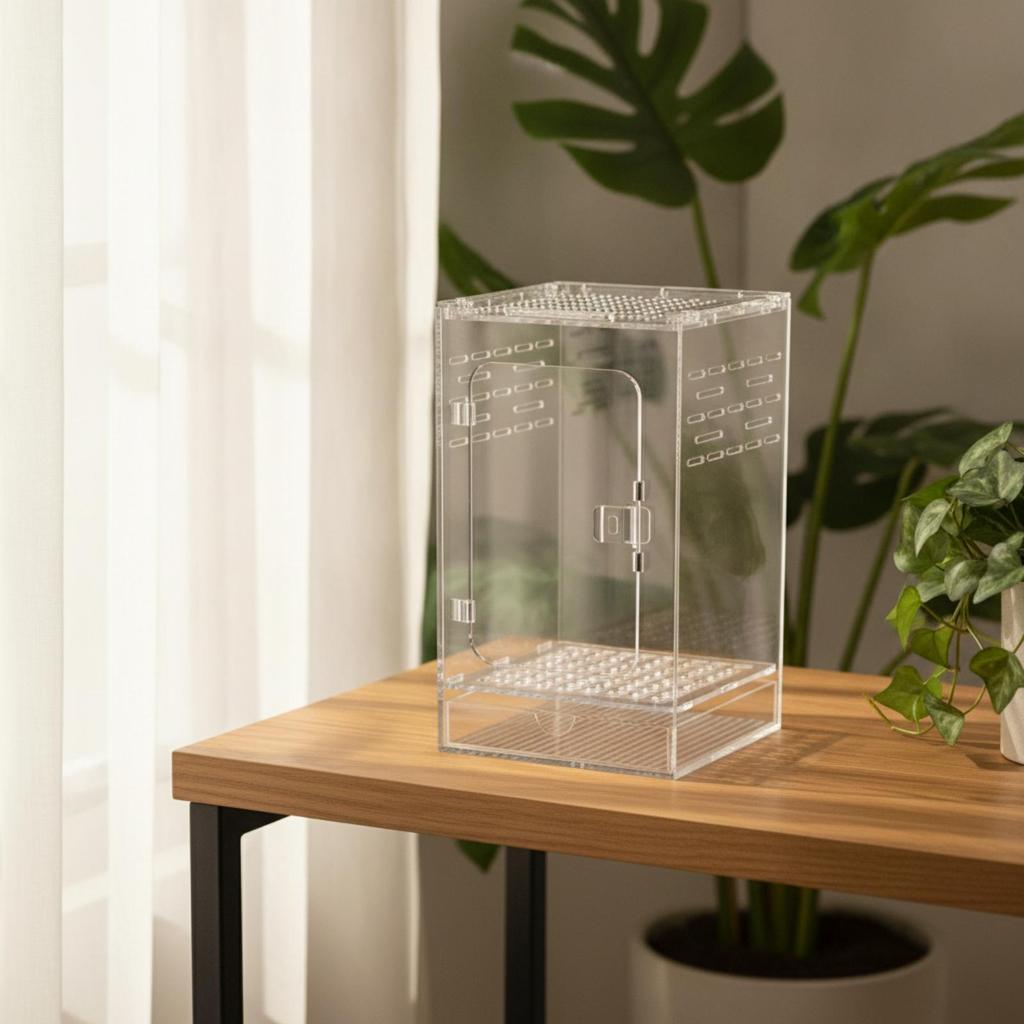 Leichtes Wirbellosenterrarium mit belüftetem Deckel, vielseitig