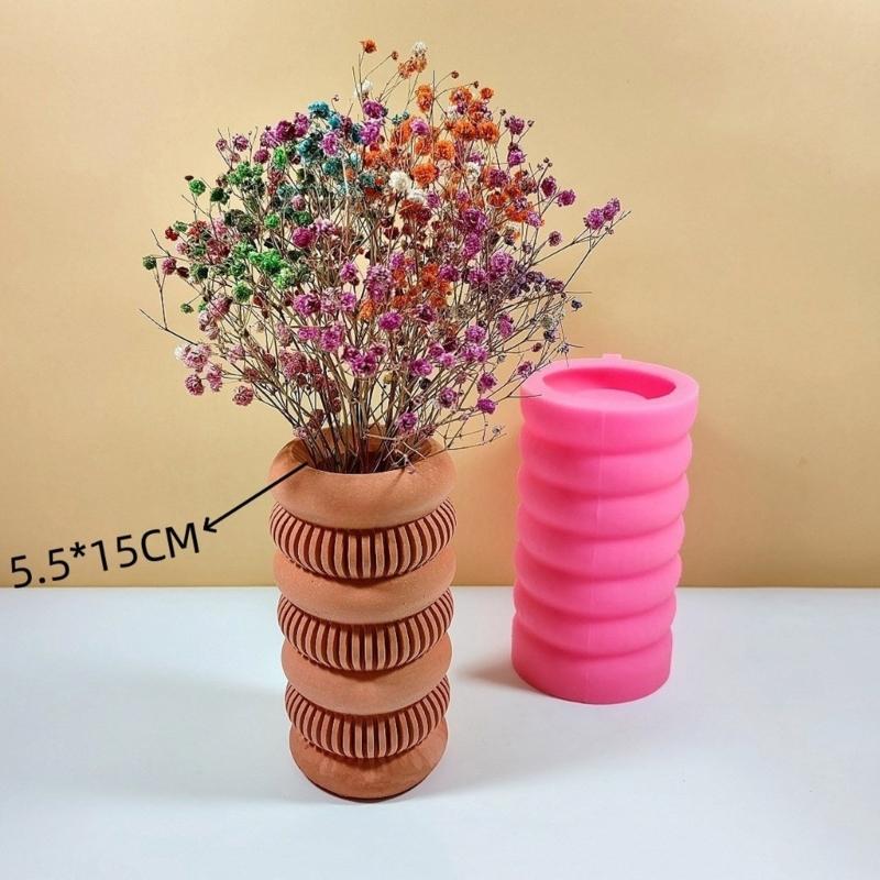 Versatile Circles Flower Vase Silicone Mould Circles Vase Mould Flowerpot Moulds for Wedding and Festive Decoration