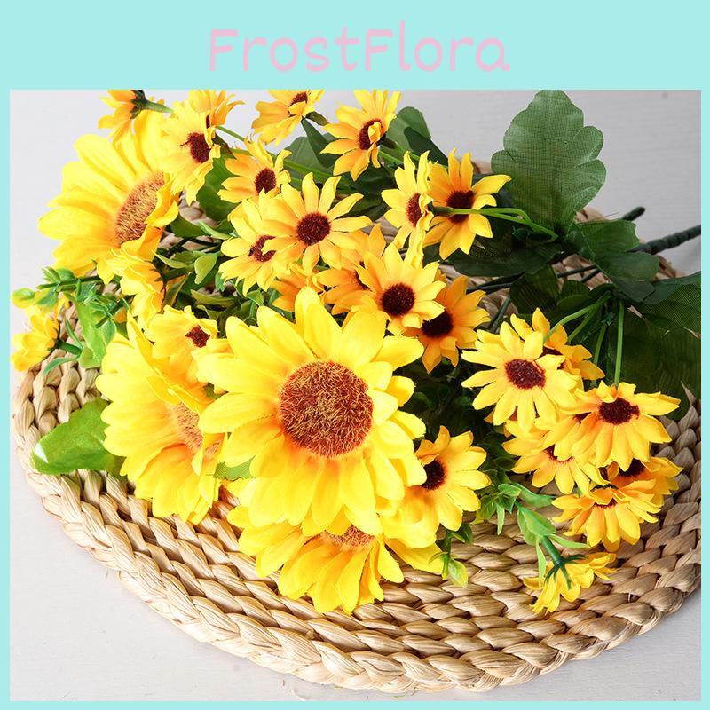 Sunflower Artificial Flowers For Home Decor And Photography Props With Silk Material
