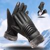 Touch Screen Leather Gloves Arrow Design Ski Gloves Winter Men's Velvet Thickened Riding Warm Windproof Riding Gloves