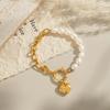 Yori Pearl Romantic Heart Bracelet for Women Temperament Popular Waterproof Retro Classic Stainless Steel Jewelry Gift