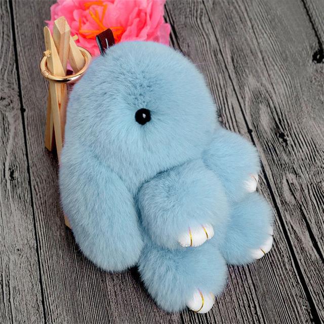 Cute Natural Rabbit Fur Pom Bunny Women Fluffy Rabbits On Bag Car Trinket Jewelry Wedding Party Toy Gift Bag Charm