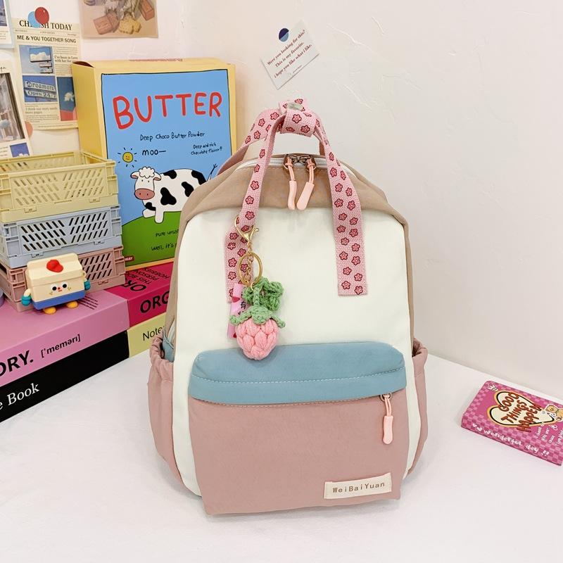 Schoolbag Japanese Ins Wind Soft Girl Cute Girl Backpack College Student Lightweight Mommy Bag Backpack Parent-child Kindergarten Bag