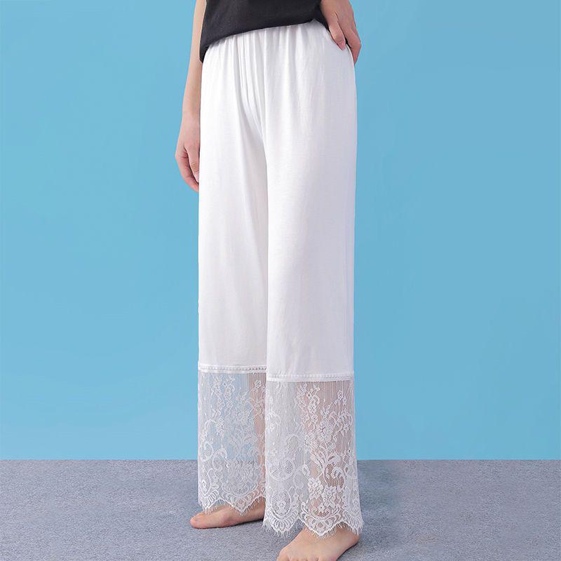 Women's Winter Velvet Lace Qipao Hanfu Pants: Breathable, Anti-Exposure Base Layer Pajamas