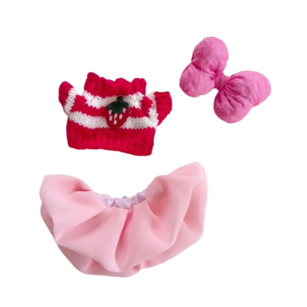 

Dress Up Sitting Labubu Time Cloth Handmade 17cm Plush Dolls Clothes Kids Girls Toys рожевий