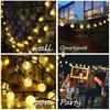 Solar String Lights Outdoor 60 Led Crystal Globe Lights with 8 Modes Waterproof Solar Powered Patio Light for Garden Decor