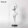 Ballet Girl Ornament Resin Handicraft Affordable Luxury Golden Silvery Desktop Living Room Ornament Modern Creativity For Gift